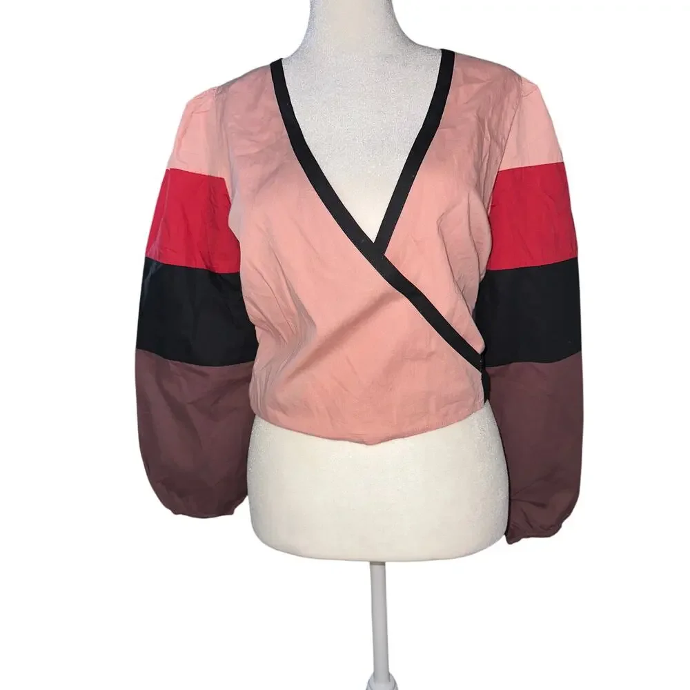 Anthropologie Forever That Girl Colorblocked Wrap Top size‎ XS boho chic - Picture 2 of 8